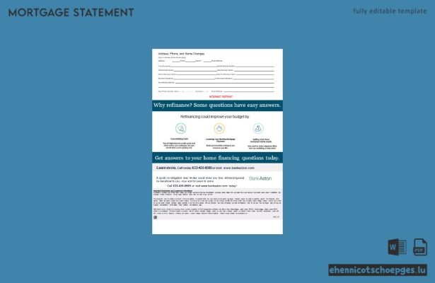 Kontoauszug der Bank of Aston (Vereinigtes Königreich) im Word- und PDF-Format, 3 Seiten, Beispielvorschau